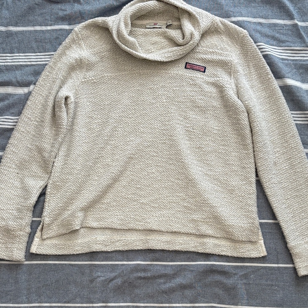 Vineyard Vines Cream Cowl Neck Sweater